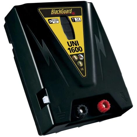 Électrificateur De Clôture UNI 1600 Avec Protection Contre Les Décharges Profondes - Batterie 12V / Secteur 230 V BlackGuard 1 Électrificateur De Clôture UNI 1600 Avec Protection Contre Les Décharges Profondes - Batterie 12V / Secteur 230 V BlackGuard