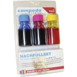 Compedo MREFILL07 Kit De Recharge De Cartouche Dencre Adapté Aux Appareils De Marque: Canon Cyan, Magenta, Jaune Quanti