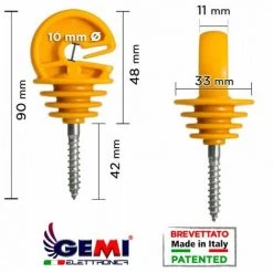 GEMIELETTRONICA 100 Isolateurs Pour Piquets En Bois Clôture Électrique Clôture Électrifiée Pour Animaux Sangliers Chien Vaches Chevaux -Clôture électrique Soldes Boutique 14942934 5