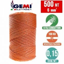 GEMIELETTRONICA FIL DE CLÔTURE ÉLECTRIQUE Clôture Électrifiée 500 MT 6 Mm² Pour Animaux Chevaux Chiens Sangliers Vaches Porcs Poules Gemi Elettronica -Clôture électrique Soldes Boutique 14942938 4