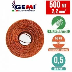 GEMIELETTRONICA Fil De Cloture Electrique 500 Mt - 2,2 Mm² Gemi Elettronica - Moutons, Porcs, Bovins, Poulets Et Petits Animaux -Clôture électrique Soldes Boutique 14942950 5
