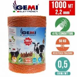 GEMIELETTRONICA Fil De Cloture Electrique 1000 Mt - 2,2 Mm² Gemi Elettronica - Moutons, Porcs, Bovins, Poulets Et Petits Animaux