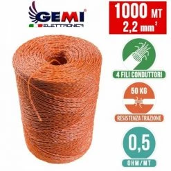 GEMIELETTRONICA Fil De Cloture Electrique 1000 Mt - 2,2 Mm² Gemi Elettronica - Moutons, Porcs, Bovins, Poulets Et Petits Animaux -Clôture électrique Soldes Boutique 14942952 3