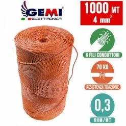 GEMIELETTRONICA Fil De Cloture Electrique 1000 Mt - 4 Mm² Gemi Elettronica - Moutons, Porcs, Bovins, Poulets Et Petits Animaux -Clôture électrique Soldes Boutique 14942956 3