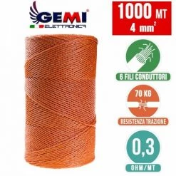 GEMIELETTRONICA Fil De Cloture Electrique 1000 Mt - 4 Mm² Gemi Elettronica - Moutons, Porcs, Bovins, Poulets Et Petits Animaux -Clôture électrique Soldes Boutique 14942956 4