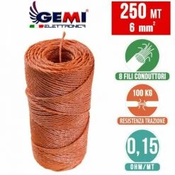 GEMIELETTRONICA FIL DE CLÔTURE ÉLECTRIQUE Clôture Électrifiée 250 MT 6 Mm² Pour Animaux Chevaux Chiens Sangliers Vaches Porcs Poules Gemi Elettronica -Clôture électrique Soldes Boutique 14942957 3