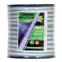 CLOTELLE Accessoires Pour Clôture électrique Pour Chien & Chat - Bobine Ruban 200m X 12mm Couleur Blanc/Vert
