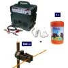 GEMIELETTRONICA Kit Complet Pour Clôture Électrique : 1 X Electrificateur B12 Double Alimentation 12 V / 220 V + 1x Fil 500 MT 6 Mm² + 100 Pcs Isolateur Pour Piquets En FER - Clôture Électrifiée PourChevaux Chiens Sangliers Vaches Porcs Poules.