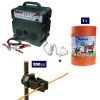 GEMIELETTRONICA Kit Complet Pour Clôture Électrique : 1 X Electrificateur B12 Double Alimentation 12 V / 220 V + 1x Fil 1000 MT 4 Mm² + 200 Pcs Isolateur Pour Piquets En FER - Clôture Électrifiée Pour Chevaux Chiens Sangliers Vaches Porcs Poules
