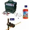 GEMIELETTRONICA Kit Complet Pour Clôture Électrique : 1 X Electrificateur B12 Double Alimentation 12 V / 220 V + 1x Fil 500 MT 4 Mm² + 100 Pcs Isolateur Pour Piquets En FER - Clôture Électrifiée Pour Chevaux Chiens Sangliers Vaches Porcs Poules