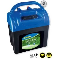 Electrificateur CORRAL SUPER B340 Batterie 9V/12V Et 230V Courant Pour Chevaux, Chiens, Animaux Sauvages Et Clôtures De Ferme Jusqu'à 4 Km