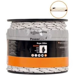 GALLAGHER Corde 200m Marron: Câble Powerline Pour Clôtures électriques Professionnelles Diamètre 5mm Avec 5 Conducteurs En Acier Inoxydable De 0.16mm Et 1 Cuivre De 0.25mm