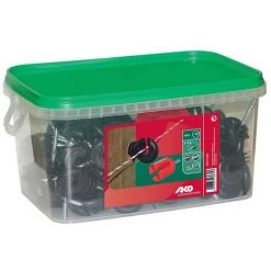 AKO Kit 100 Isolateurs Annulaires Pour Poteaux En Bois Più Support Pour Tournevis