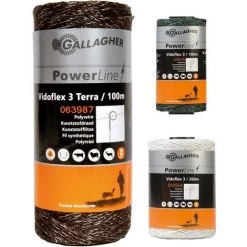 100 Mètres Câble De Terre: Vidoflex Power Line Professional Fil Gallagher 2 Mm Avec 6 Conducteurs En Acier De 0,15 Mm