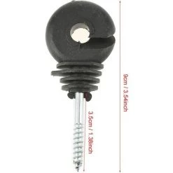 TRIOMPHE Isolateurs à Vis Noirs 50Pcs / Set Isolateurs à Anneau à Visser Accessoires De Clôture Électrique Pour Poteau En Bois -Clôture électrique Soldes Boutique 37839131 5