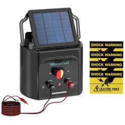 WIESENFIELD Électrificateur De Clôture Solaire Batterie 6 V Électrificateur 15 Km 0,8 J - Argent