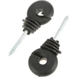 GUAZHUNIFR 50 Pcs Isolateurs Annulaires à Visser Anneau à Isolant à Vis Accessoires De Clôture Électrique Pour Poteau Piquet En Bois, Noir Guazhuni -Clôture électrique Soldes Boutique 50981588 3