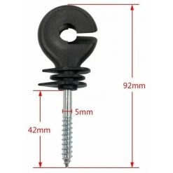 GUAZHUNIFR 50 Pcs Isolateurs Annulaires à Visser Anneau à Isolant à Vis Accessoires De Clôture Électrique Pour Poteau Piquet En Bois, Noir Guazhuni -Clôture électrique Soldes Boutique 50981588 4