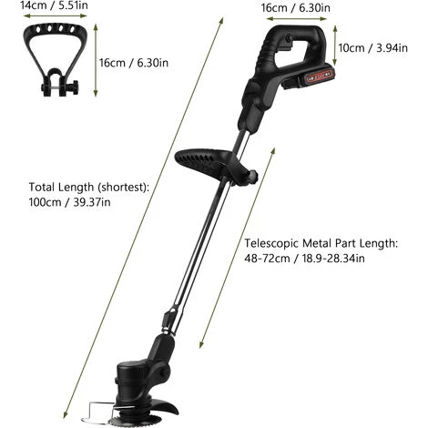 ASUPERMALL 24V 7500Mah Tondeuse à Gazon Sans Fil Télescopique, Coupe-Bordure électrique Multifonction Avec Lame En Plastique/Acier Inoxydable, Lame De Scie Circulaire, 1 Batterie 2 ASUPERMALL 24V 7500Mah Tondeuse à Gazon Sans Fil Télescopique, Coupe-Bordure électrique Multifonction Avec Lame En Plastique/Acier Inoxydable, Lame De Scie Circulaire, 1 Batterie – Image 2