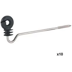 Insprovette Isolant Pour Le Fil, 22 Cm, Noir, Poteau En Bois, 10 Sacs Isolants