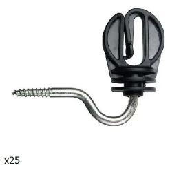 INSPROVET Insulateur Inspecet Pour Bande, 20 Mm, Poteau En Bois, Attelage De 7,5 Cm, Sac 25 Isolateurs