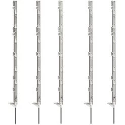 KERBL Ako Classic Publier En Plastique Avec Brochette Galvanis_e, 156 Cm, Ongle 21 Cm, Paquet D'_conomie De 5 P»les