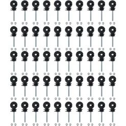 CHANCEY Clou D'isolation De Clôture D'électron De Fil, 50 Pcs Isolateur De Clôture électrique Vis Dans Les Accessoires De Clôture électronique D'isolateur Pour L'élevage D'animaux,SEMAket,noir
