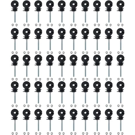 CHANCEY Clou D'isolation De Clôture D'électron De Fil, 50 Pcs Isolateur De Clôture électrique Vis Dans Les Accessoires De Clôture électronique D'isolateur Pour L'élevage D'animaux,SEMAket,noir 1 CHANCEY Clou D'isolation De Clôture D'électron De Fil, 50 Pcs Isolateur De Clôture électrique Vis Dans Les Accessoires De Clôture électronique D'isolateur Pour L'élevage D'animaux,SEMAket,noir
