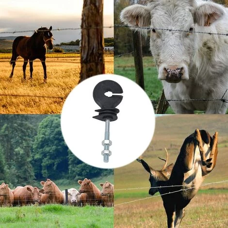 CHANCEY Clou D'isolation De Clôture D'électron De Fil, 50 Pcs Isolateur De Clôture électrique Vis Dans Les Accessoires De Clôture électronique D'isolateur Pour L'élevage D'animaux,SEMAket,noir 3 CHANCEY Clou D'isolation De Clôture D'électron De Fil, 50 Pcs Isolateur De Clôture électrique Vis Dans Les Accessoires De Clôture électronique D'isolateur Pour L'élevage D'animaux,SEMAket,noir – Image 3