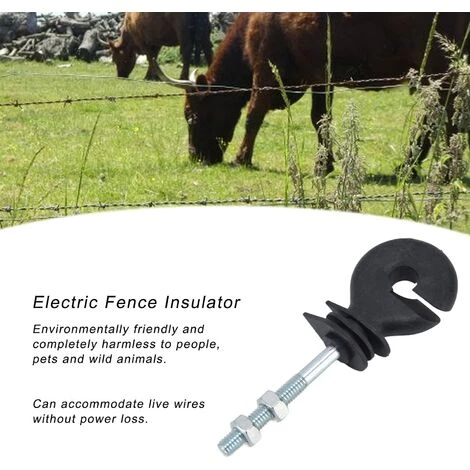 CHANCEY Clou D'isolation De Clôture D'électron De Fil, 50 Pcs Isolateur De Clôture électrique Vis Dans Les Accessoires De Clôture électronique D'isolateur Pour L'élevage D'animaux,SEMAket,noir 5 CHANCEY Clou D'isolation De Clôture D'électron De Fil, 50 Pcs Isolateur De Clôture électrique Vis Dans Les Accessoires De Clôture électronique D'isolateur Pour L'élevage D'animaux,SEMAket,noir – Image 5