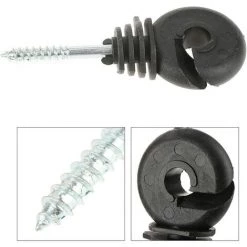 ROSIER Isolateur De Clôture électrique, 100Pcs Isolateurs à Anneau à Visser Accessoires De Clôture Électrique Pour Poteau En Bois——VEBTles -Clôture électrique Soldes Boutique 60186286 3