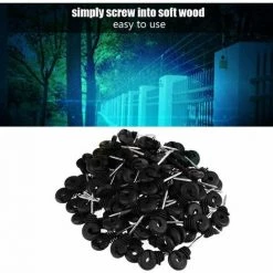 JOORRT Isolateur à Anneau à Visser, 50 Pièces/Jeu Isolant à Anneau à Vis Noir Pour Clôture Électrique Accessoires Pour Poteau De Bois Protection Contre Le Soleil, Protection Contre La Pluie -Clôture électrique Soldes Boutique 63511074 3