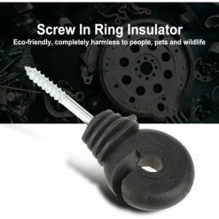 JOORRT Isolateur à Anneau à Visser, 50 Pièces/Jeu Isolant à Anneau à Vis Noir Pour Clôture Électrique Accessoires Pour Poteau De Bois Protection Contre Le Soleil, Protection Contre La Pluie -Clôture électrique Soldes Boutique 63511074 4
