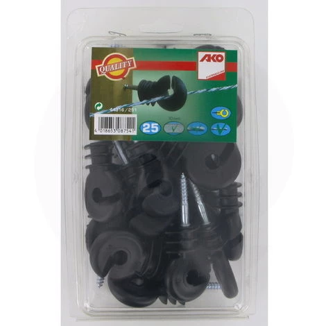 AKO Isolateurs Annulaire Noir à Fixer Sur Piquets En Bois 1 AKO Isolateurs Annulaire Noir à Fixer Sur Piquets En Bois