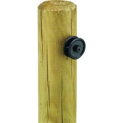 UKAL Isolateur à Roulette Plastique Noir Par 25 à Fixer Sur Piquet En Bois