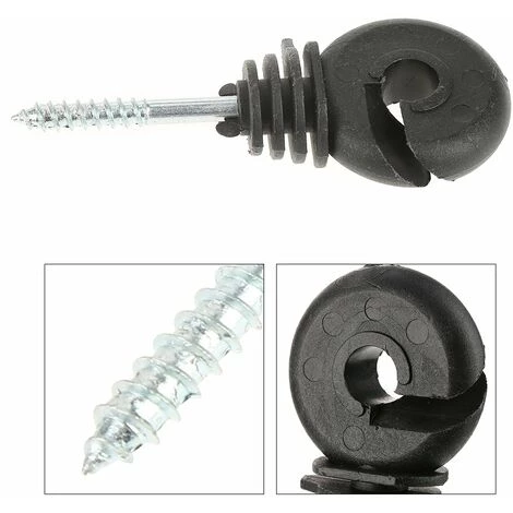 LangRay Isolateur De Clôture électrique, 50Pcs Isolateurs à Anneau à Visser Accessoires De Clôture Électrique Pour Poteau En Bois 4 LangRay Isolateur De Clôture électrique, 50Pcs Isolateurs à Anneau à Visser Accessoires De Clôture Électrique Pour Poteau En Bois – Image 4