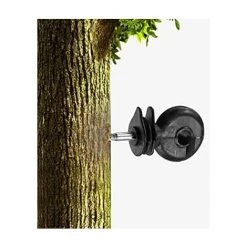 LangRay 50 Pcs Isolateurs Annulaires à Visser Anneau à Isolant à Vis Accessoires De Clôture Électrique Pour Poteau Piquet En Bois, Noir