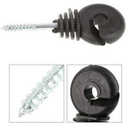 LangRay 50 Pcs Isolateurs Annulaires à Visser Anneau à Isolant à Vis Accessoires De Clôture Électrique Pour Poteau Piquet En Bois, Noir 9 LangRay 50 Pcs Isolateurs Annulaires à Visser Anneau à Isolant à Vis Accessoires De Clôture Électrique Pour Poteau Piquet En Bois, Noir -Clôture électrique Soldes Boutique 66411259 5