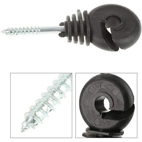 LangRay 50 Pcs Isolateurs Annulaires à Visser Anneau à Isolant à Vis Accessoires De Clôture Électrique Pour Poteau Piquet En Bois, Noir 5 LangRay 50 Pcs Isolateurs Annulaires à Visser Anneau à Isolant à Vis Accessoires De Clôture Électrique Pour Poteau Piquet En Bois, Noir – Image 5