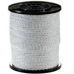 CYCLINGCOLORS Corde De Cloture électrique 6mm X 50m Blanc Fil Conducteur Acier Inoxydable Pâturage Animaux Chevaux Chèvre Bétail Chien