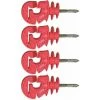 CYCLINGCOLORS 4x Isolateur Cloture électrique Kombi Universel Rouge à Visser Dans Piquet Bois Fil Corde Cordon Chevaux Vache Mouton Gibier