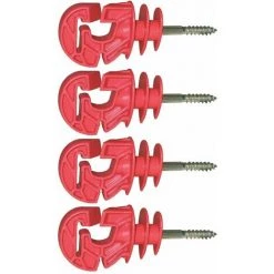 CYCLINGCOLORS 4x Isolateur Cloture électrique Kombi Universel Rouge à Visser Dans Piquet Bois Fil Corde Cordon Chevaux Vache Mouton Gibier