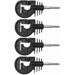 CYCLINGCOLORS 4x Isolateur Cloture électrique Kombi Universel Noir à Visser Dans Piquet Bois Fil Corde Cordon Chevaux Vache Mouton Gibier